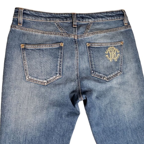 Roberto Cavalli Jeans Womens Sz IT-44 US-8 Regular Straight Leg Medium Wash NWT - Picture 7 of 12